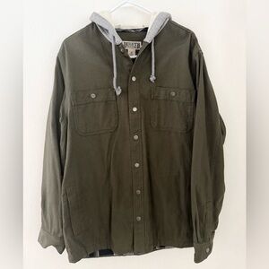 Duluth Trading Co Men's Green Hooded Shirt Jac